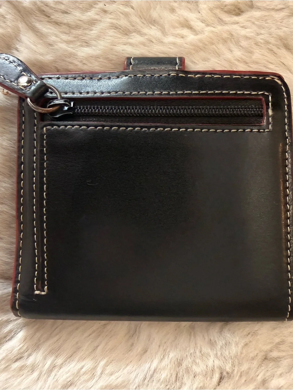 Lodis Black and Red Leather Wallet Bifold